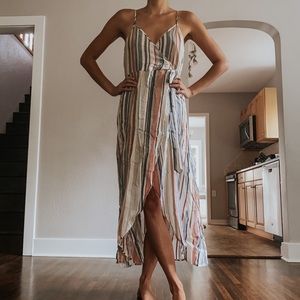 Striped High Low Dress